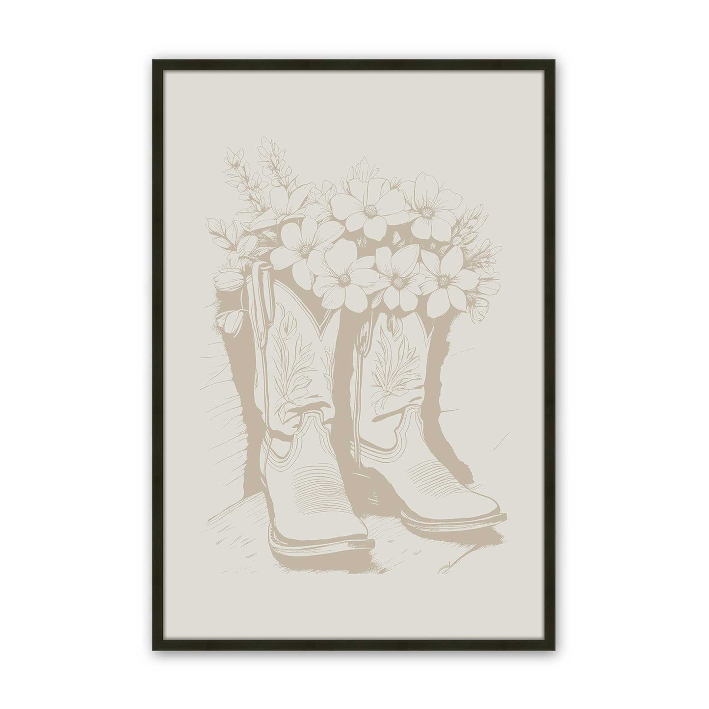 Tan Cowboy Trio Set of 3 Art Prints