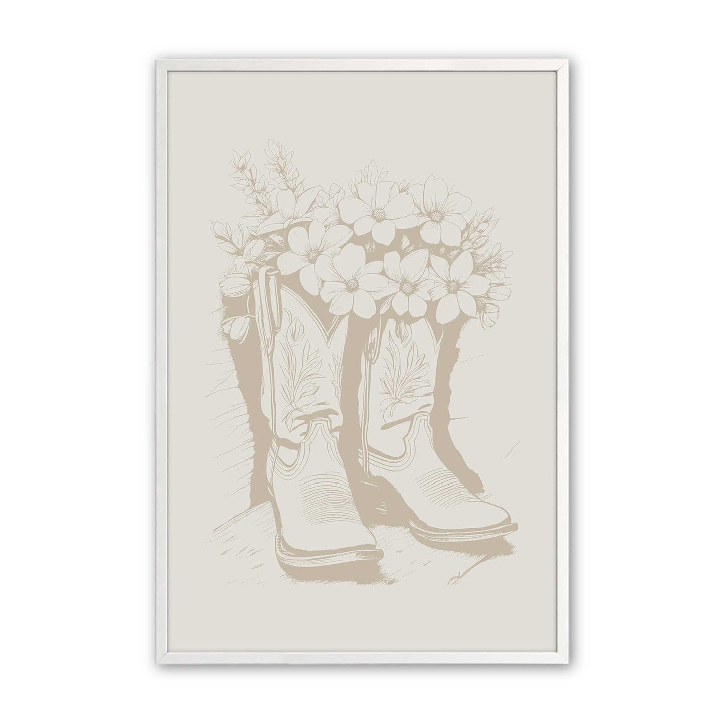 Tan Cowboy Trio Set of 3 Art Prints