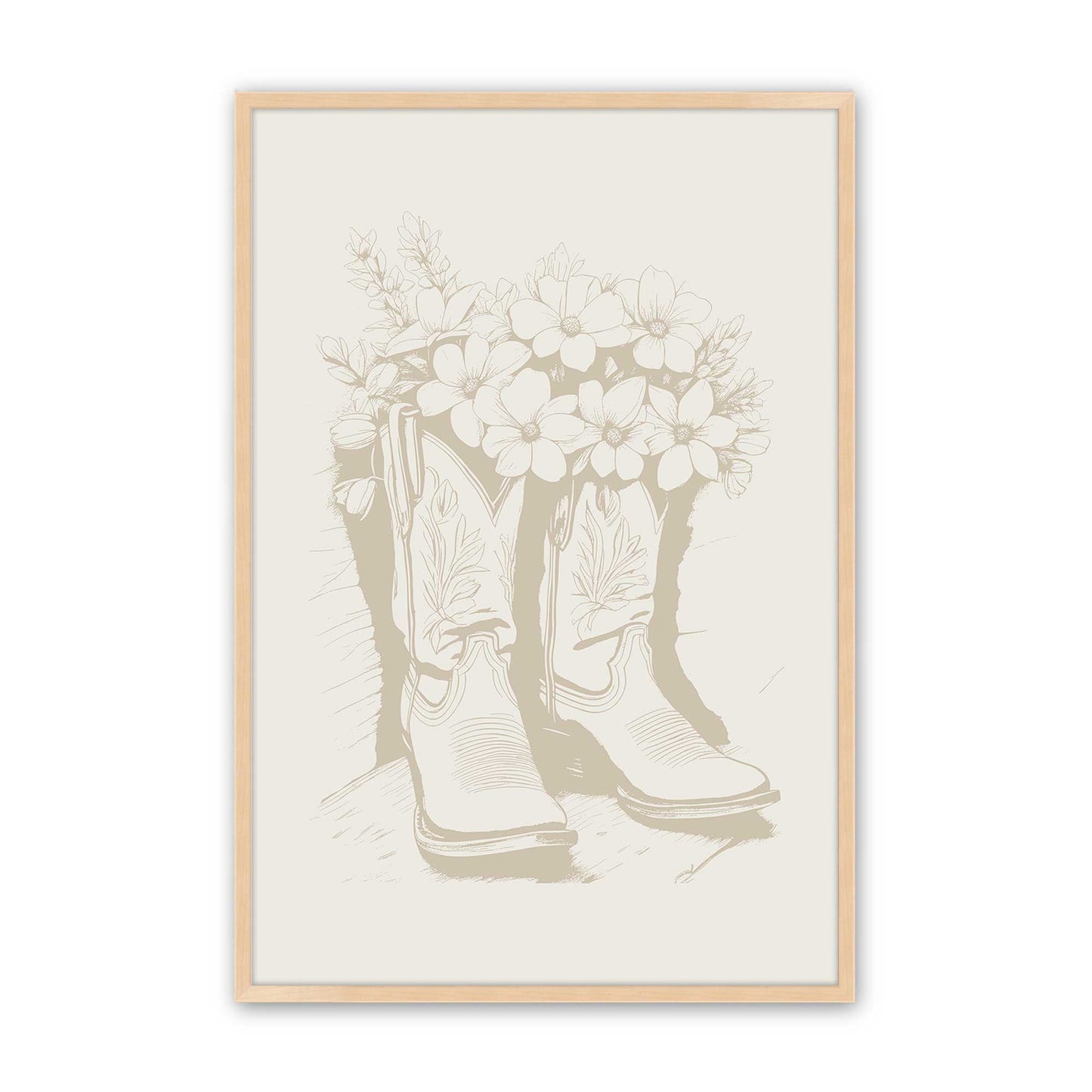Tan Cowboy Trio Set of 3 Art Prints