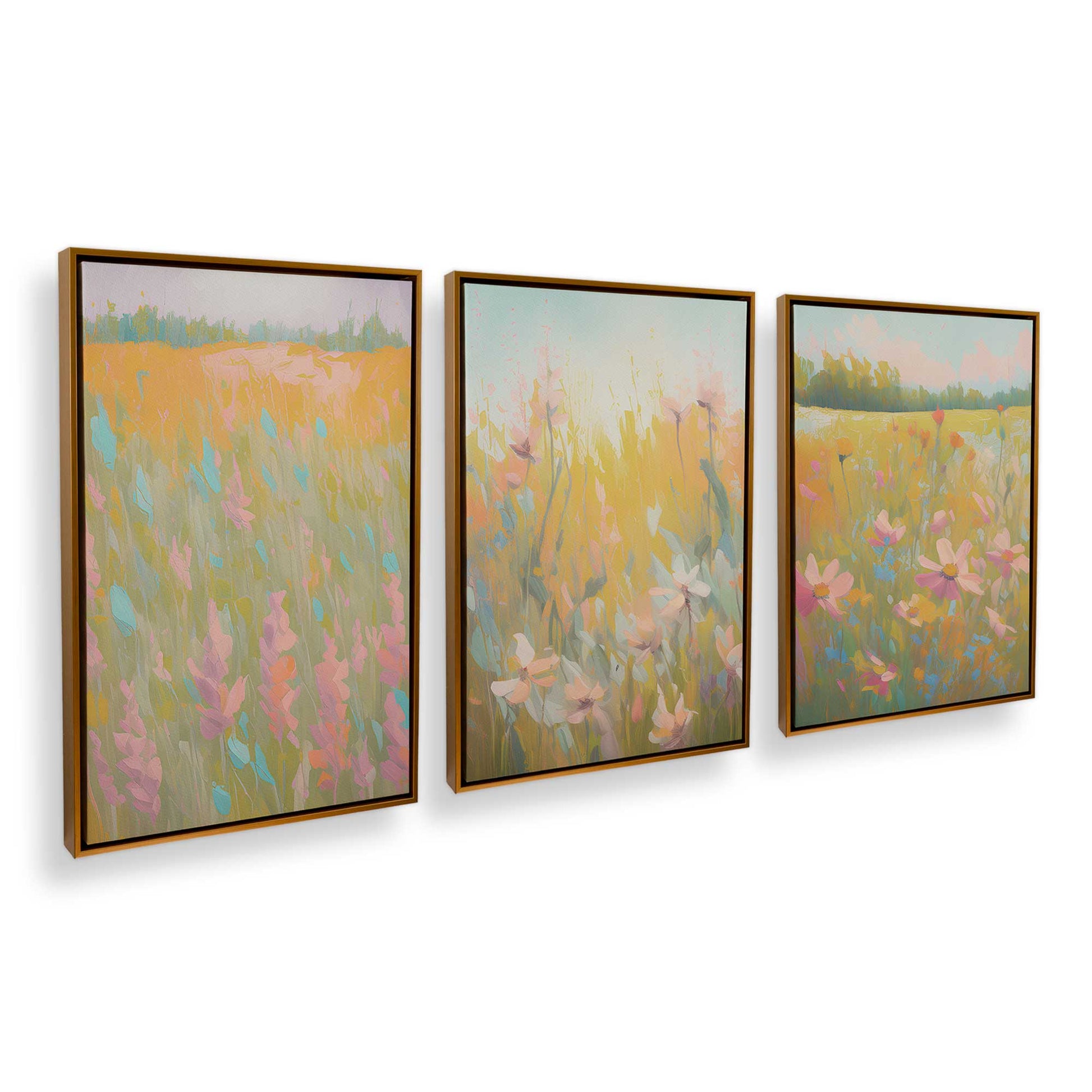 [Color:Polished Gold], Picture of art in a Polished Gold frame at an angle