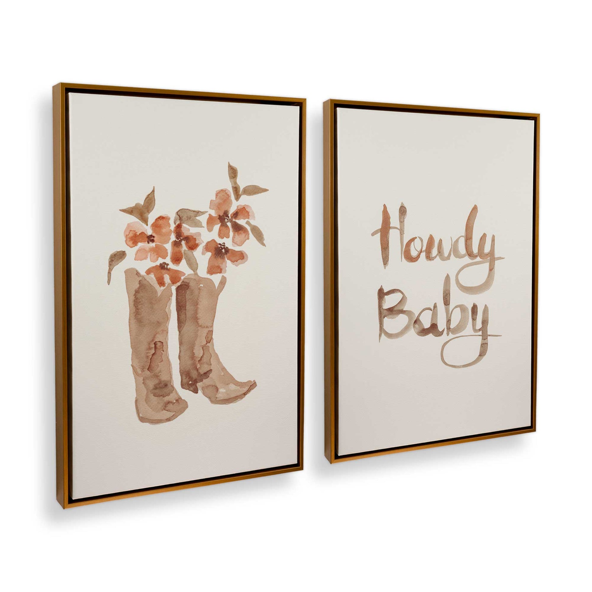 [Color:Polished Gold], Picture of art in a Polished Gold frame at an angle