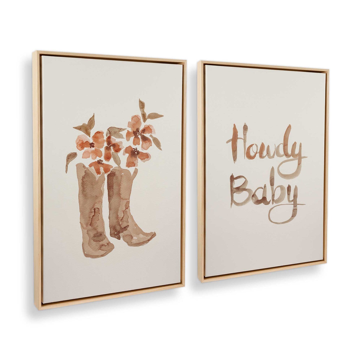 [Color:American Maple], Picture of art in a American Maple frame at an angle