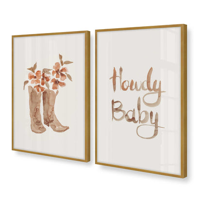 [Color:Polished Gold], Picture of art in a Polished Gold frame at an angle