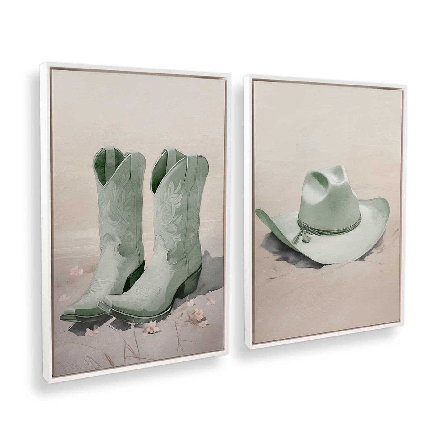 [Color:Opaque White], Picture of art in a White frame at an angle