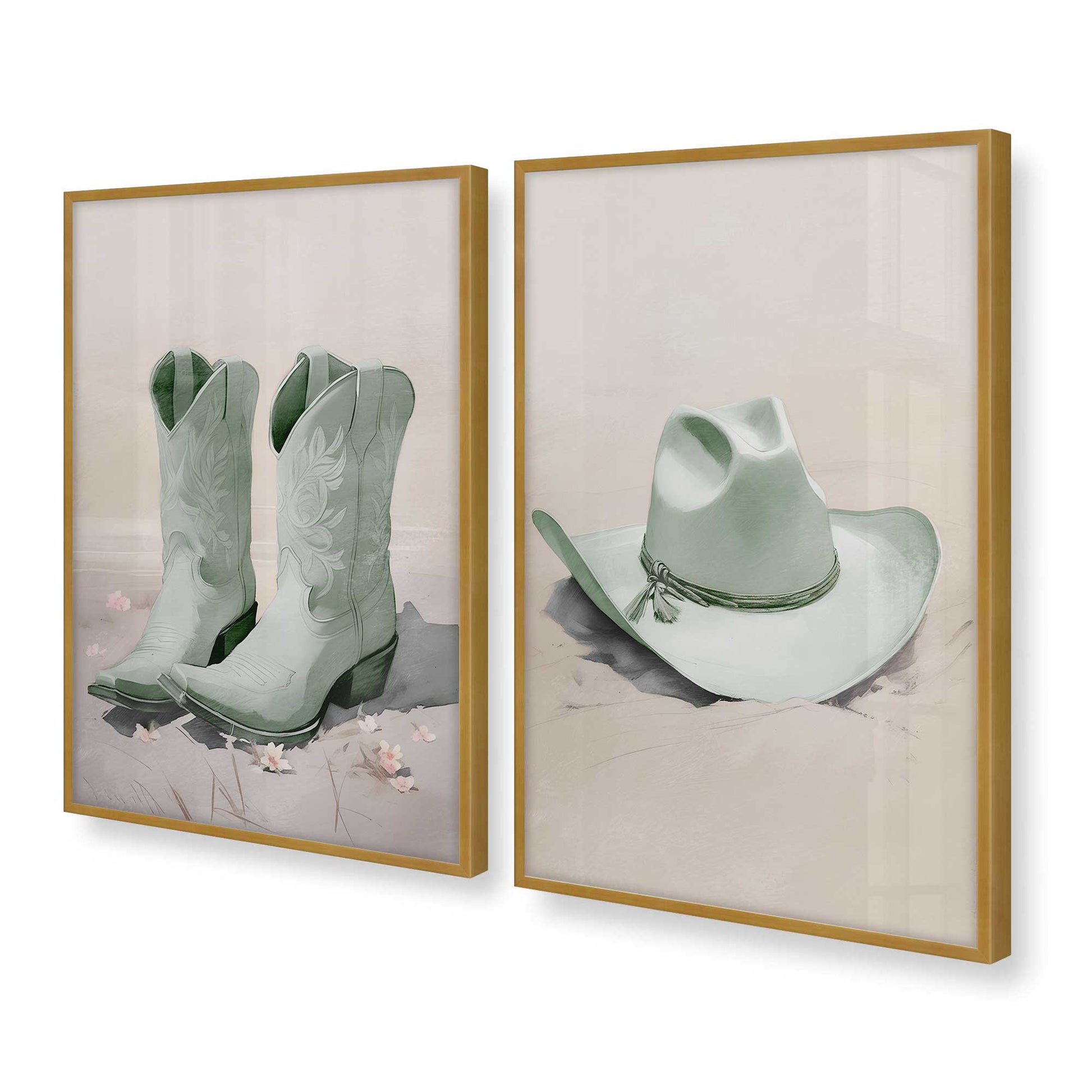 [Color:Polished Gold], Picture of art in a Polished Gold frame at an angle