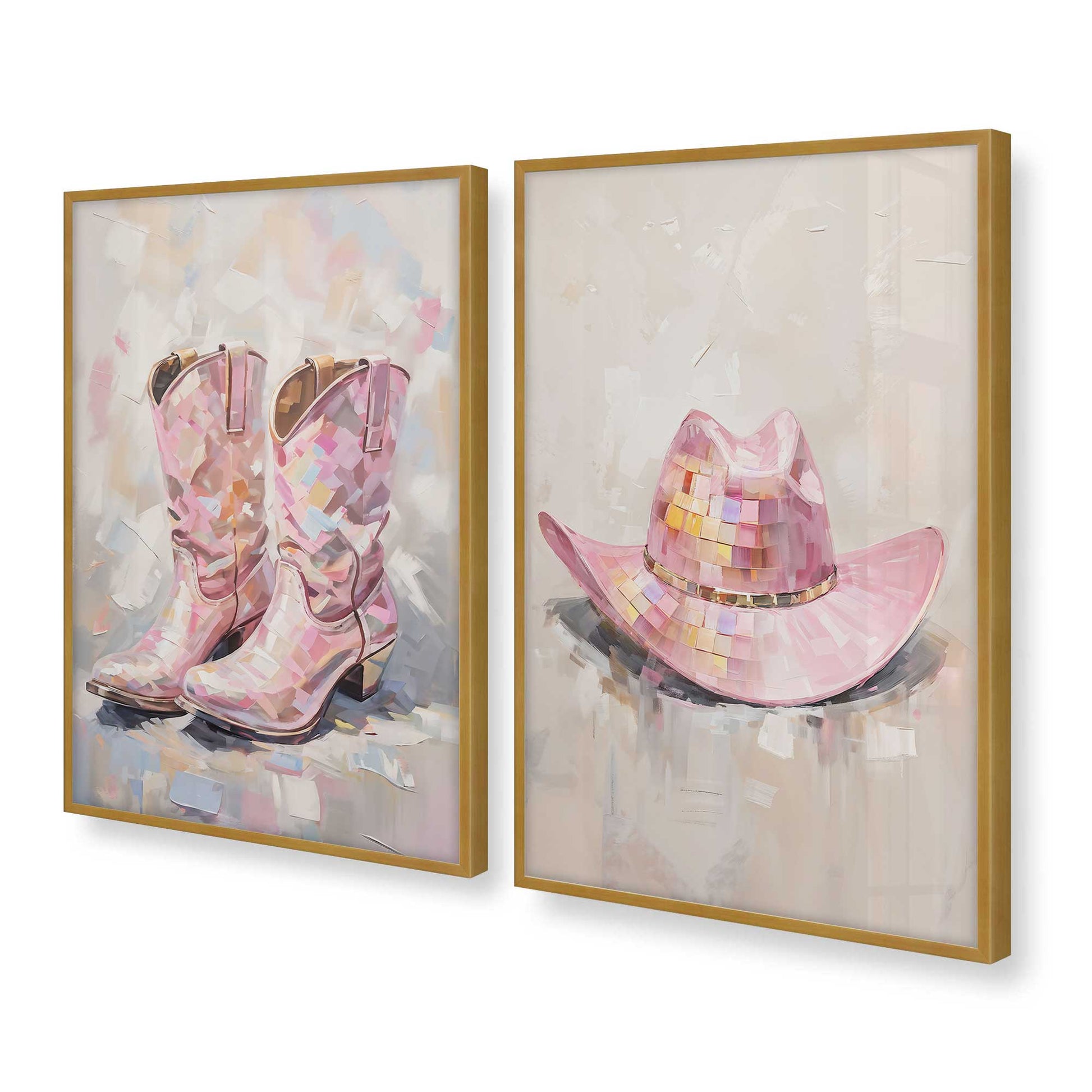 [Color:Polished Gold], Picture of art in a Polished Gold frame at an angle