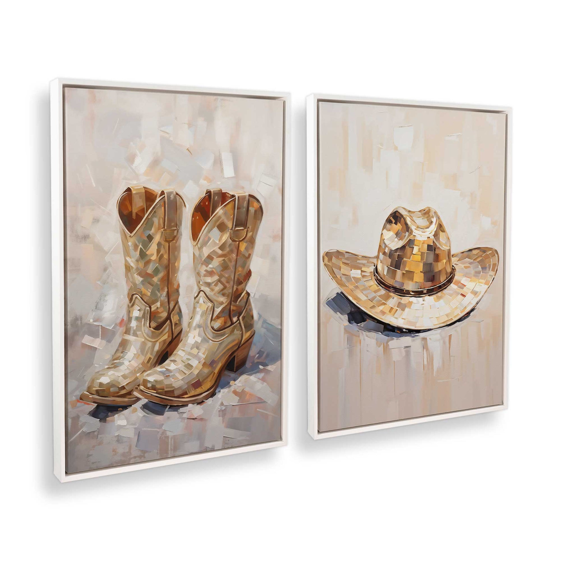 [Color:Opaque White], Picture of art in a White frame at an angle