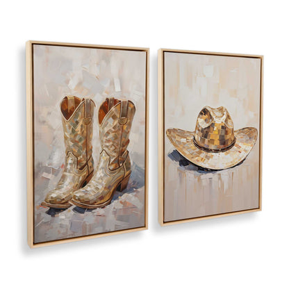 [Color:American Maple], Picture of art in a American Maple frame at an angle