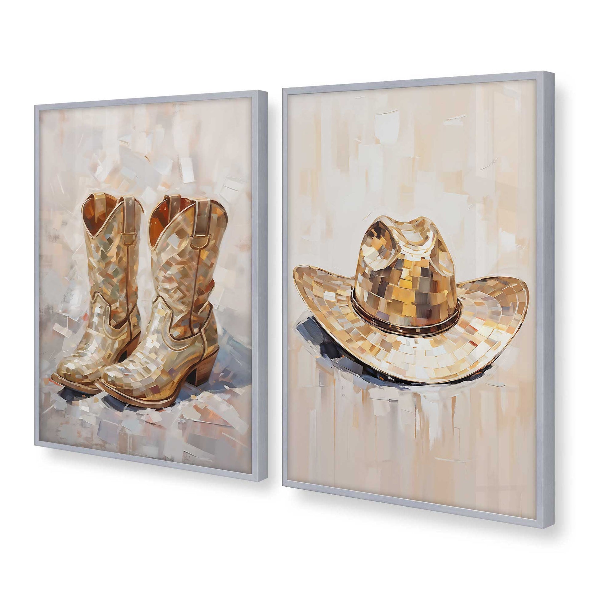 [Color:Polished Chrome], Picture of art in a Polished Chrome frame at an angle
