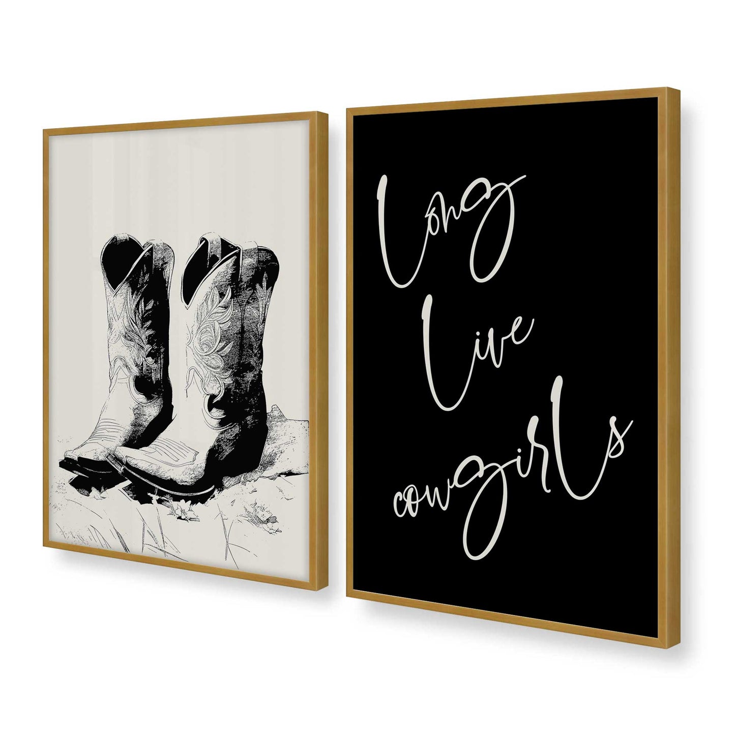[Color:Polished Gold], Picture of art in a Polished Gold frame at an angle