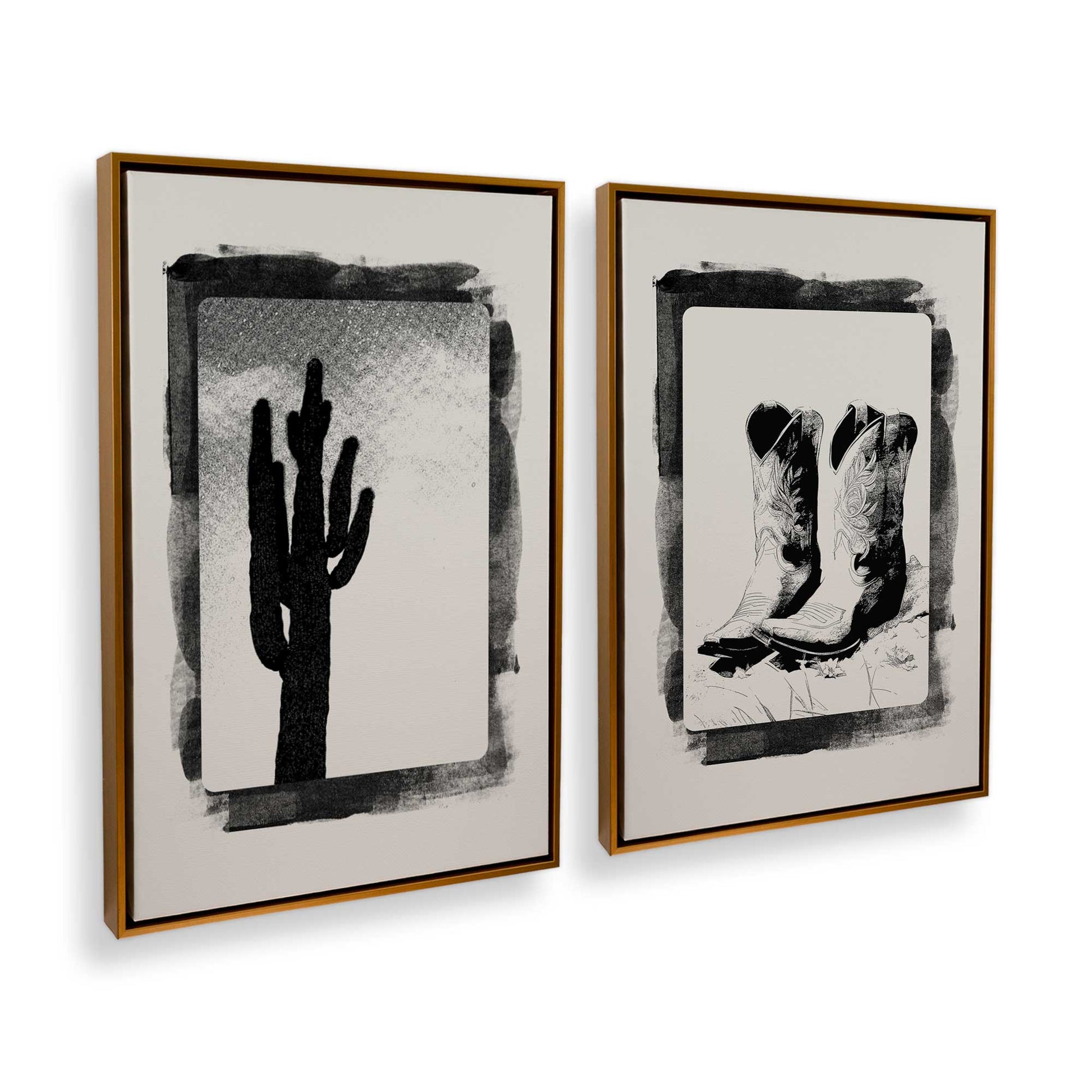 [Color:Polished Gold], Picture of art in a Polished Gold frame at an angle