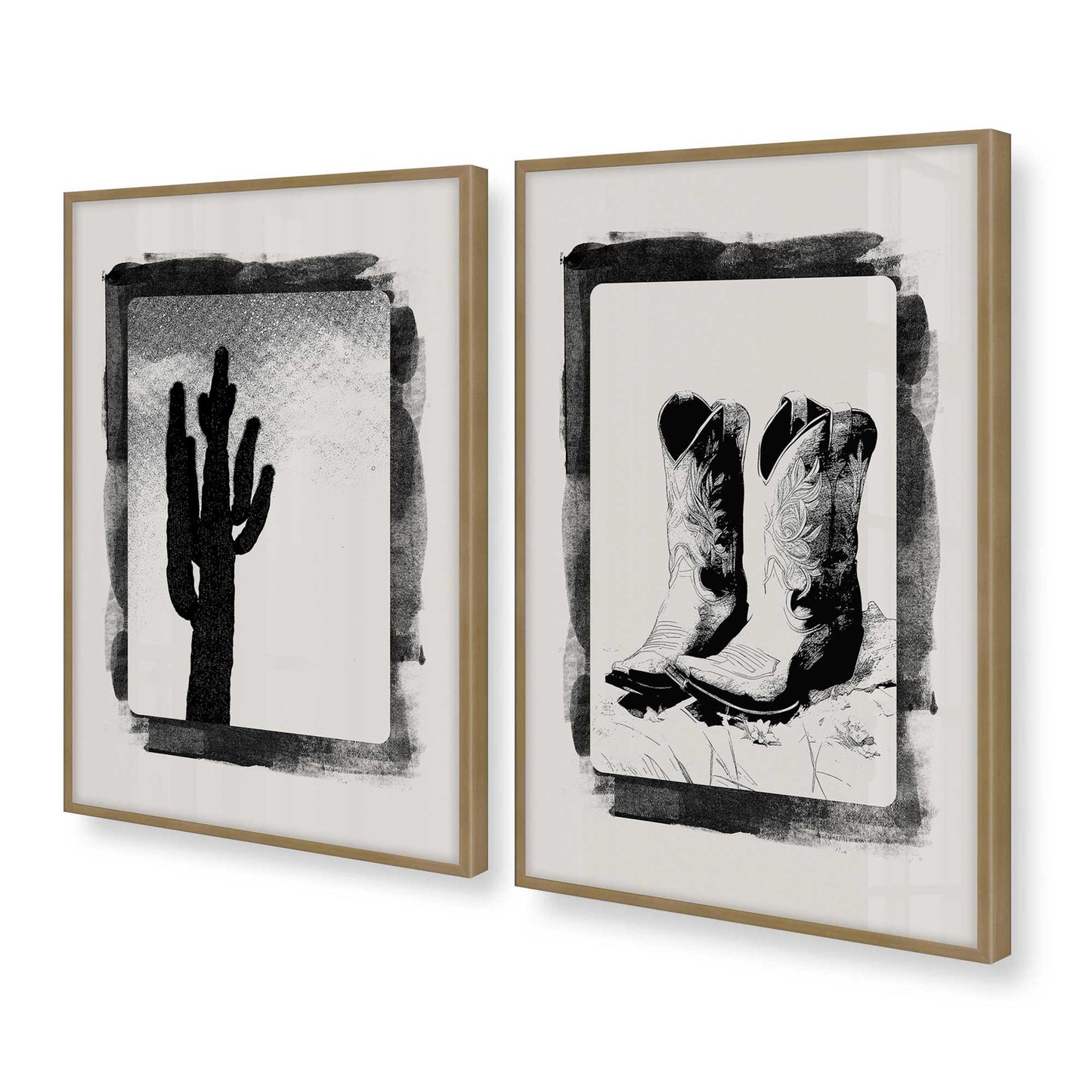[Color:Brushed Gold], Picture of art in a Brushed Gold frame at an angle