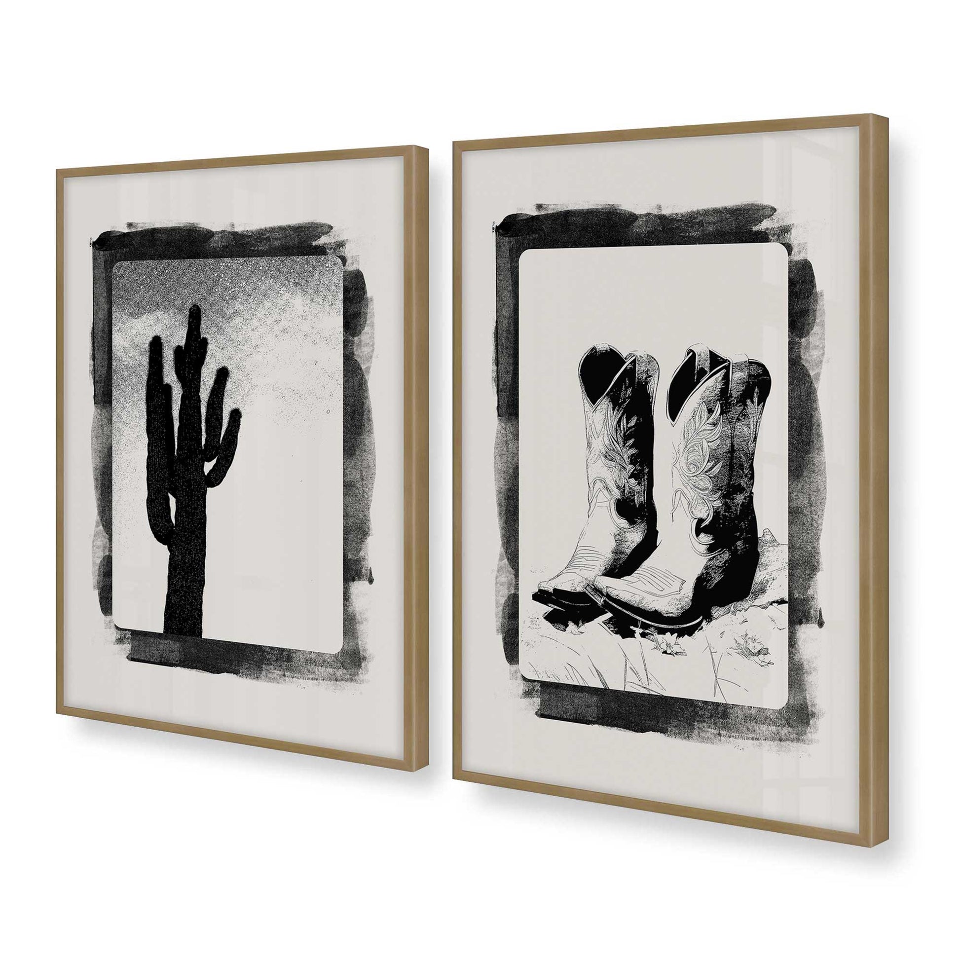 [Color:Brushed Gold], Picture of art in a Brushed Gold frame at an angle