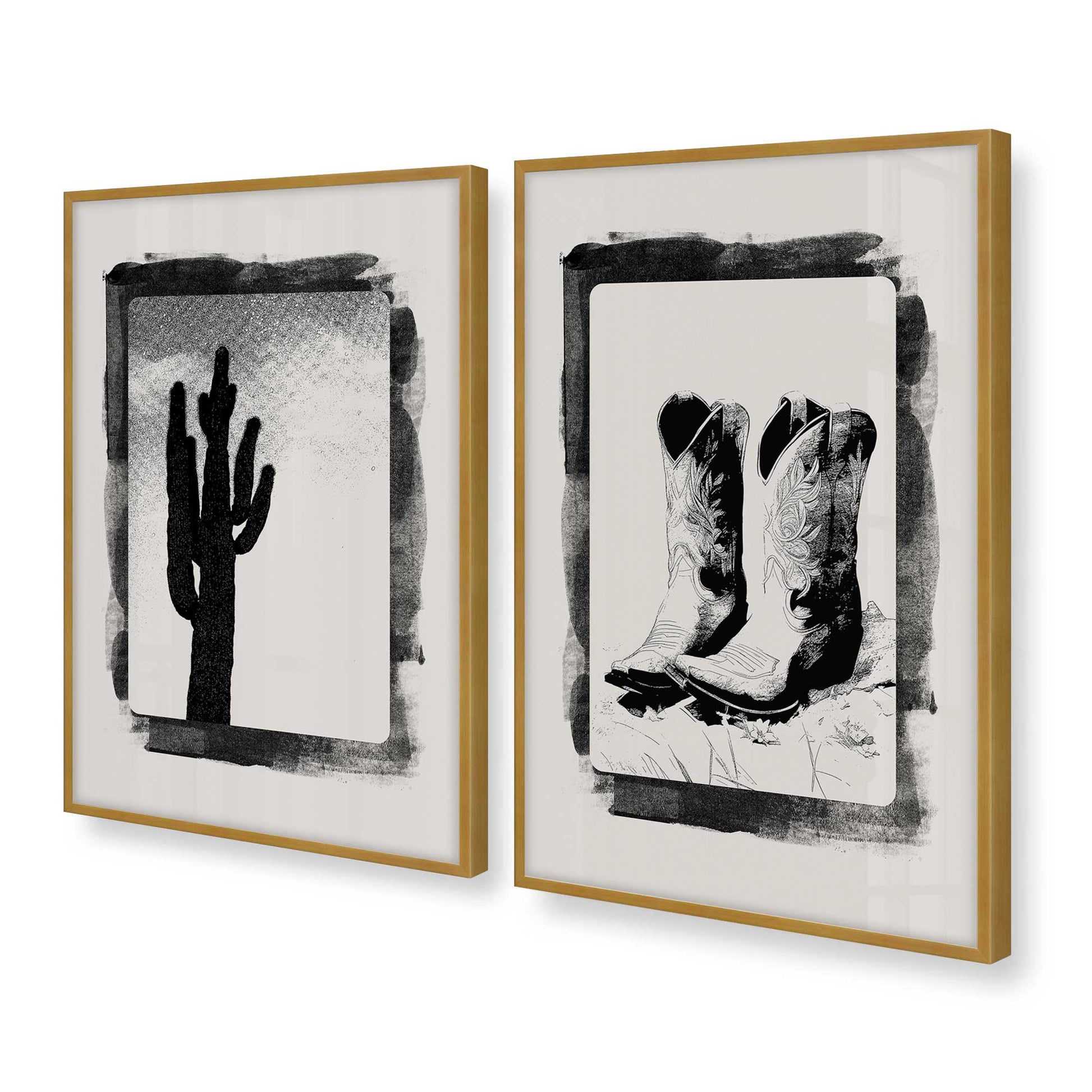 [Color:Polished Gold], Picture of art in a Polished Gold frame at an angle