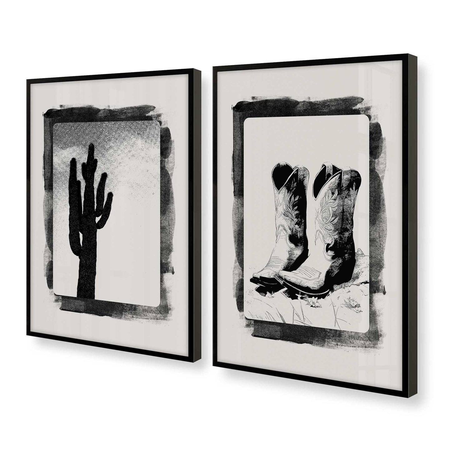 [Color:Satin Black], Picture of art in a Satin Black frame at an angle