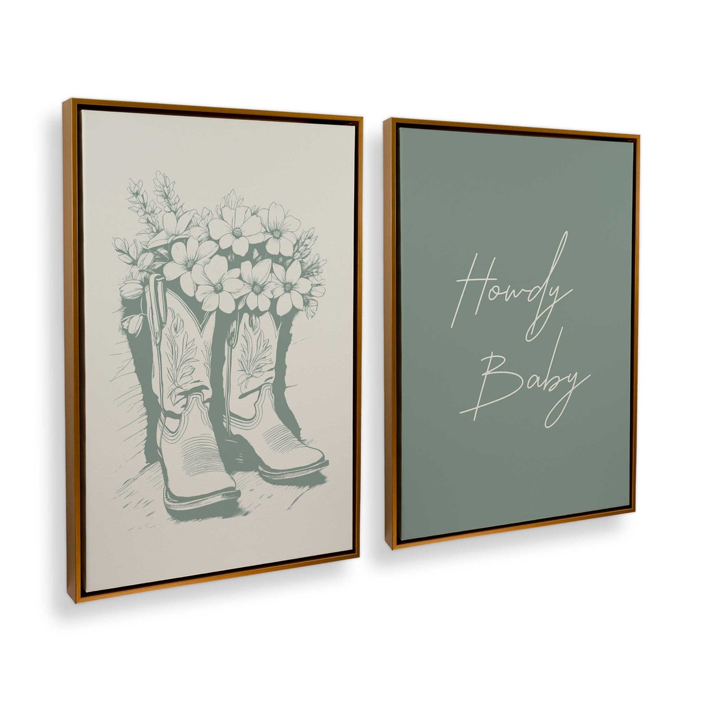 [Color:Polished Gold], Picture of art in a Polished Gold frame at an angle