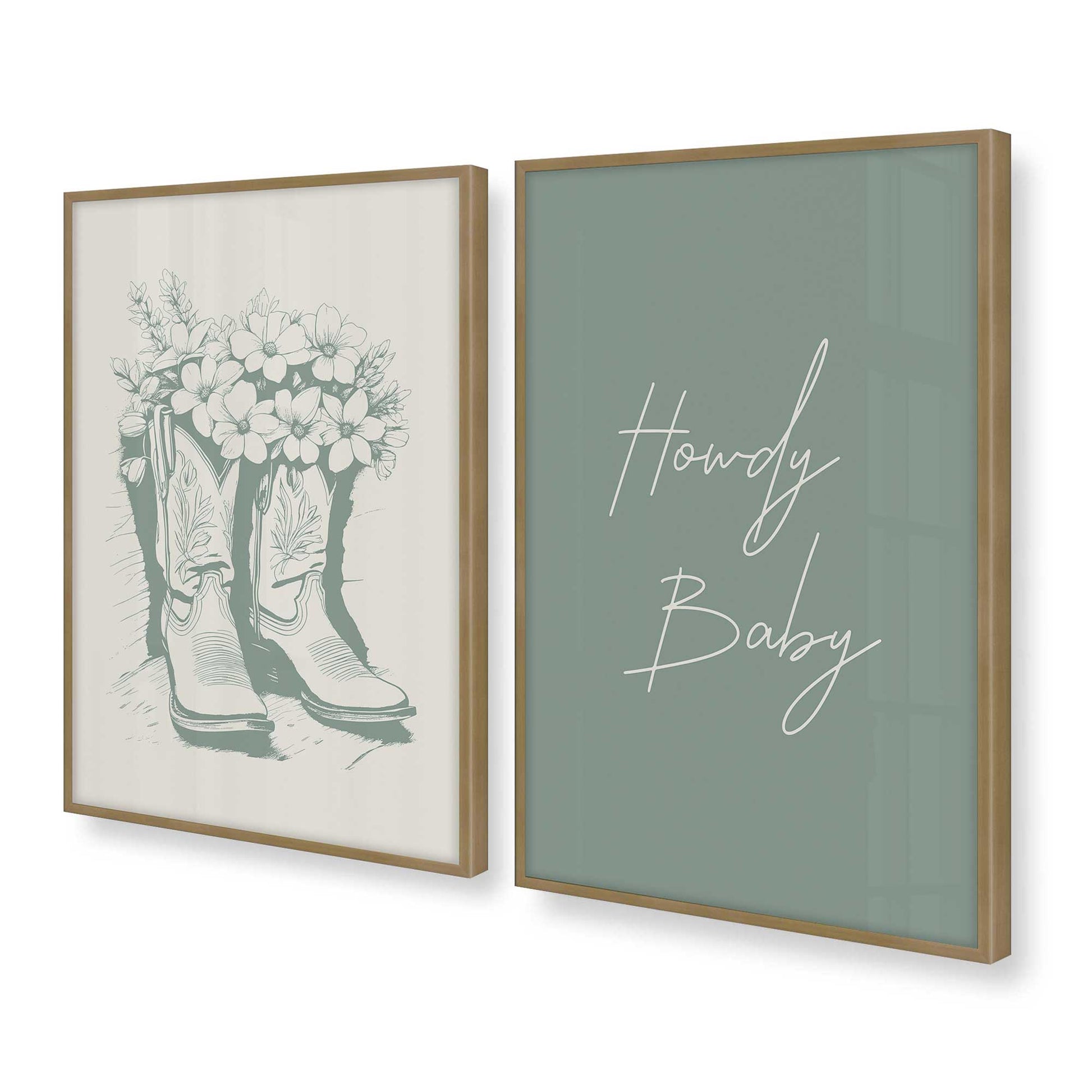 [Color:Brushed Gold], Picture of art in a Brushed Gold frame at an angle