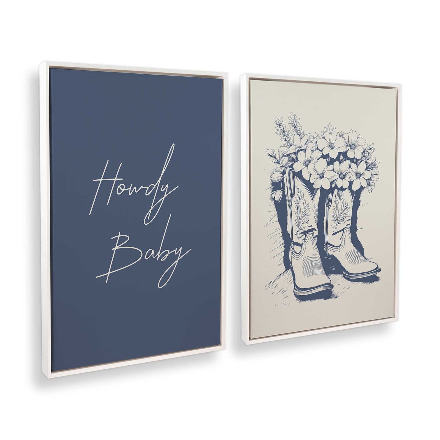 [Color:Opaque White], Picture of art in a White frame at an angle