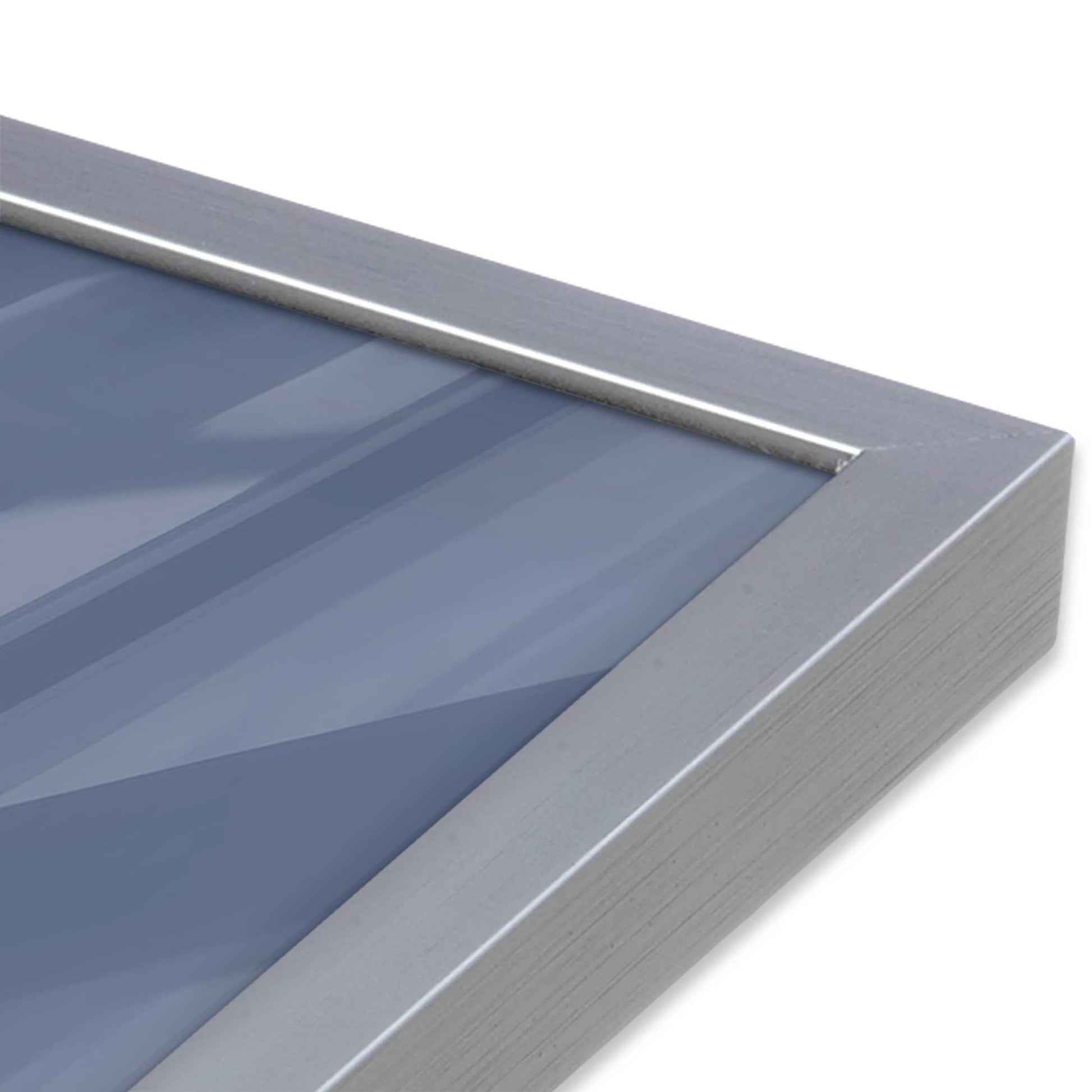 [Color:Polished Chrome], Picture of art in a Polished Chrome frame of the corner