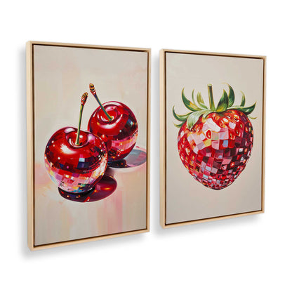 [Color:American Maple], Picture of art in a American Maple frame at an angle