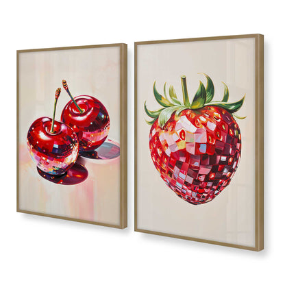 [Color:Brushed Gold], Picture of art in a Brushed Gold frame at an angle