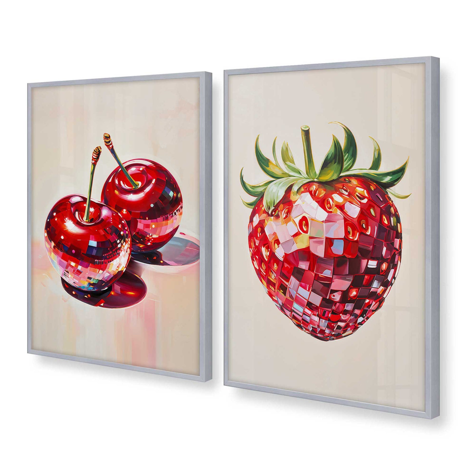 [Color:Polished Chrome], Picture of art in a Polished Chrome frame at an angle