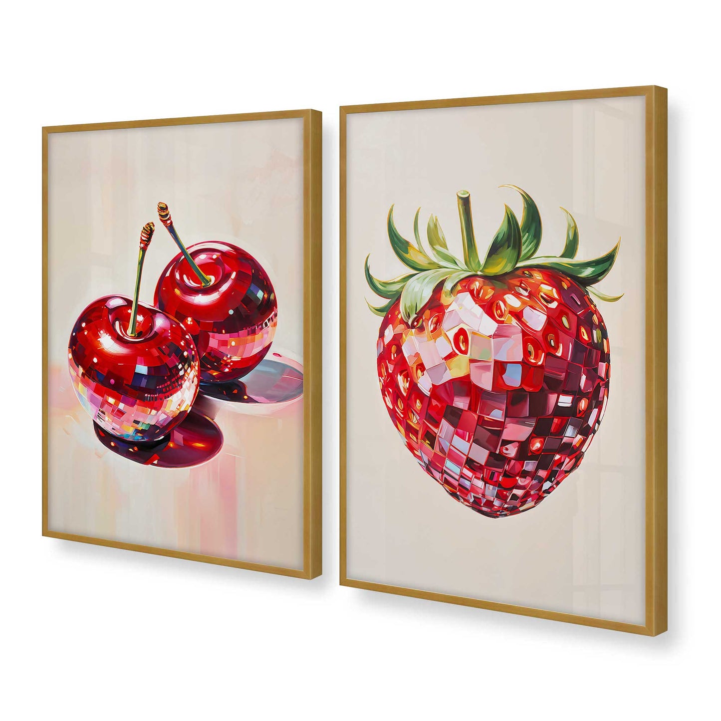 [Color:Polished Gold], Picture of art in a Polished Gold frame at an angle