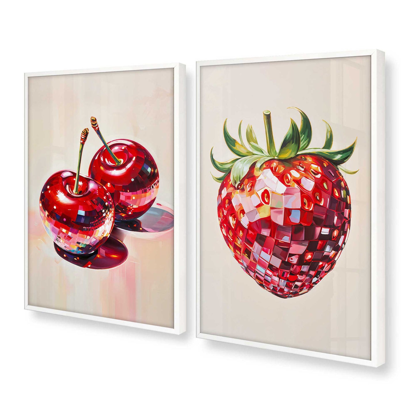 [Color:Opaque White], Picture of art in a Opaque White frame at an angle