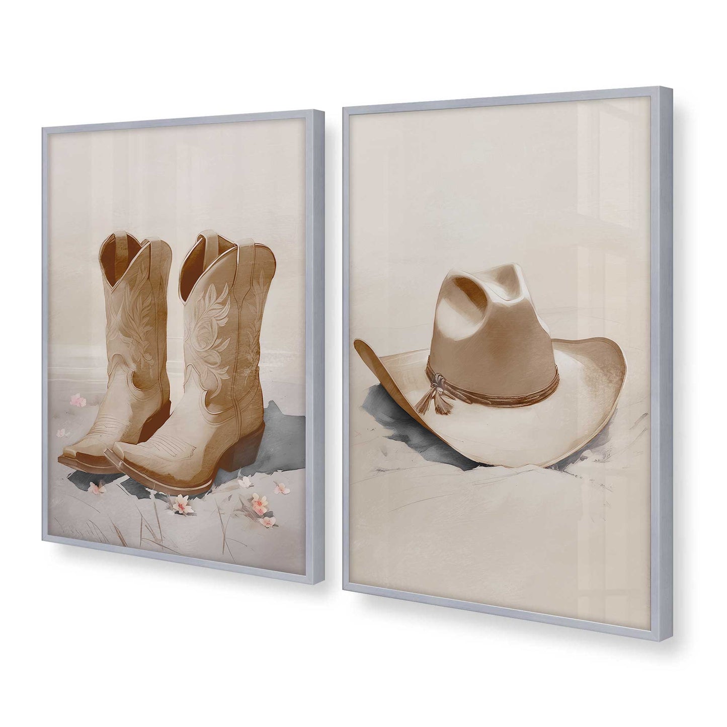 [Color:Polished Chrome], Picture of art in a Polished Chrome frame at an angle