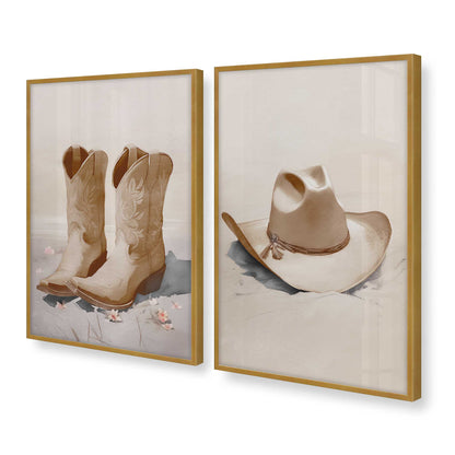 [Color:Polished Gold], Picture of art in a Polished Gold frame at an angle