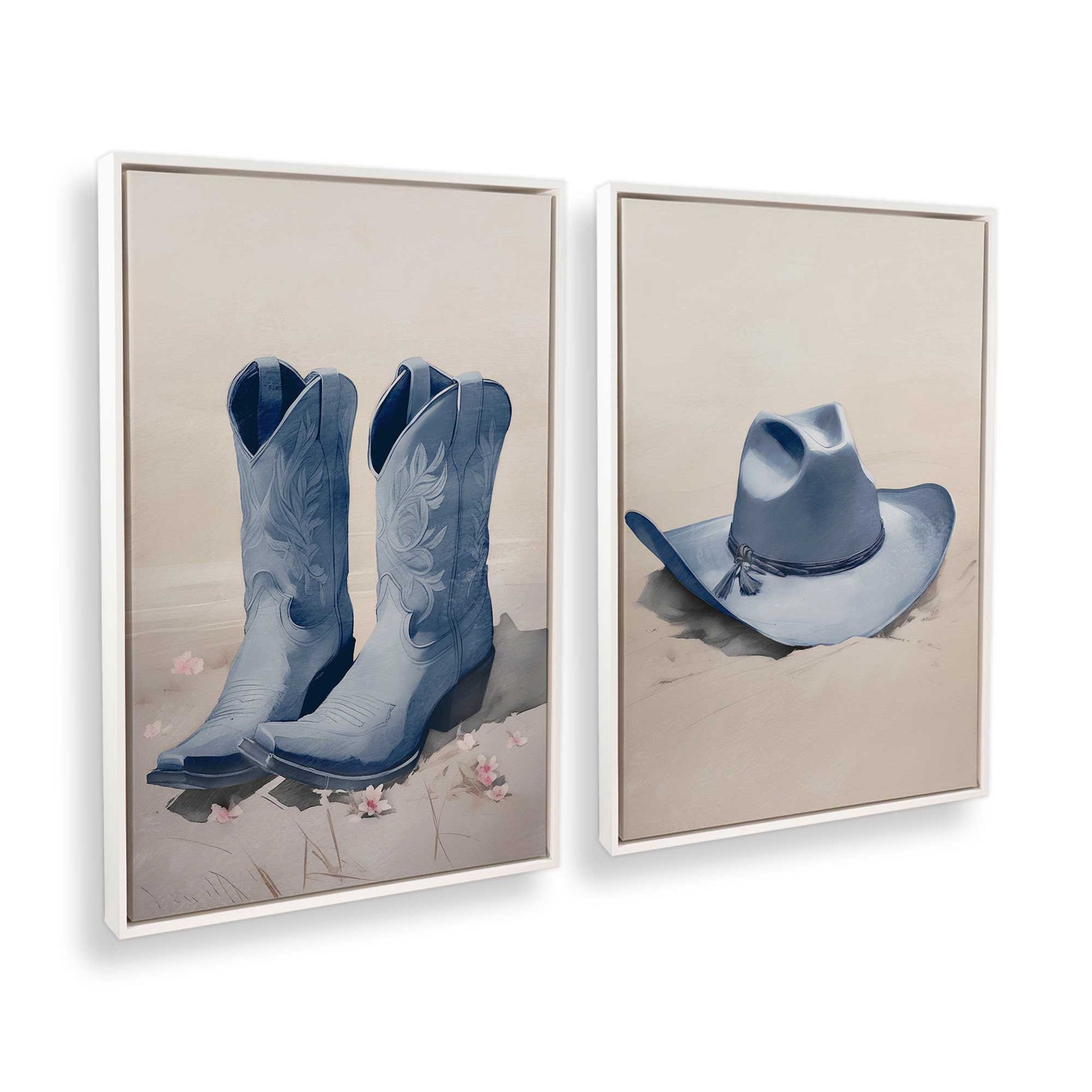[Color:Opaque White], Picture of art in a White frame at an angle