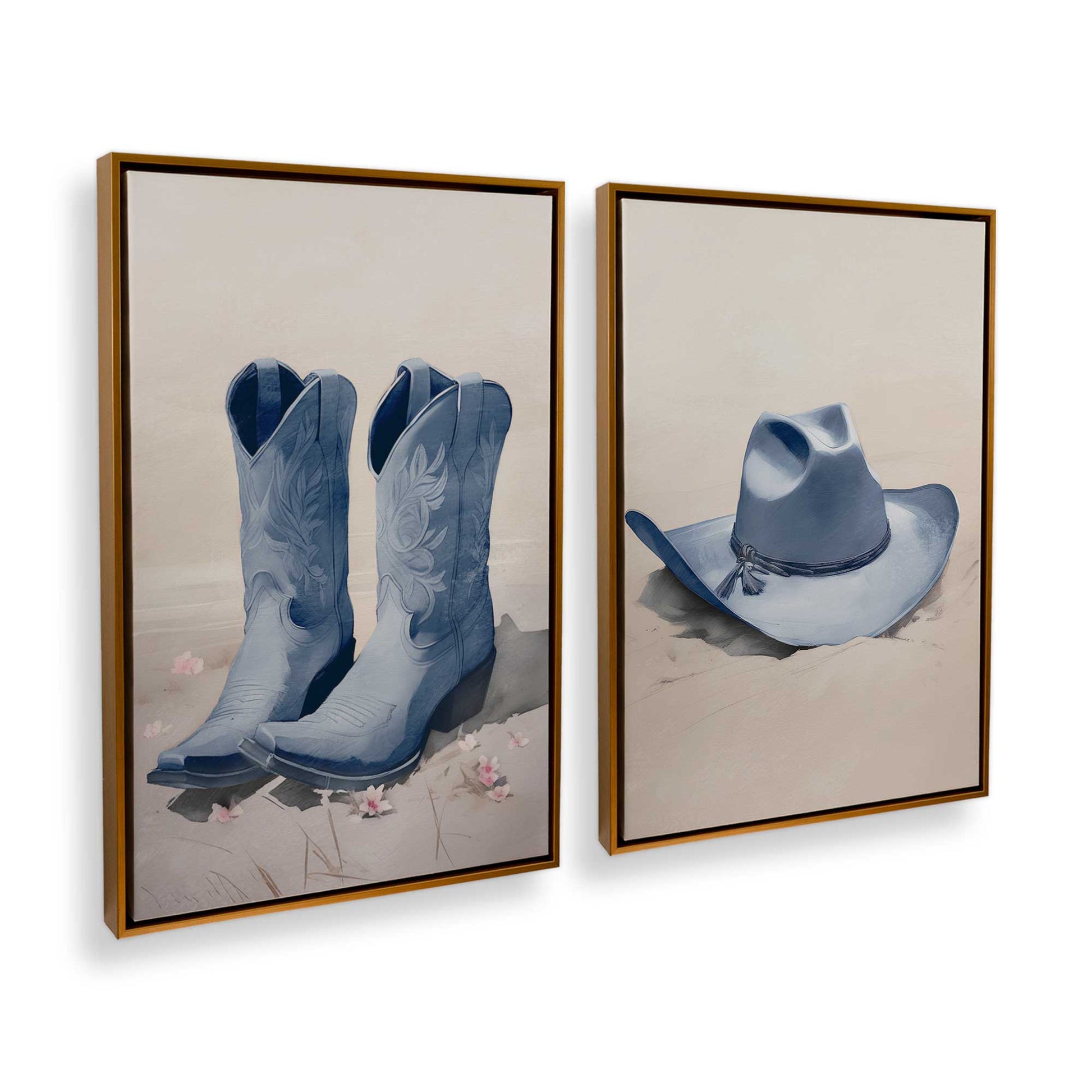 [Color:Polished Gold], Picture of art in a Polished Gold frame at an angle