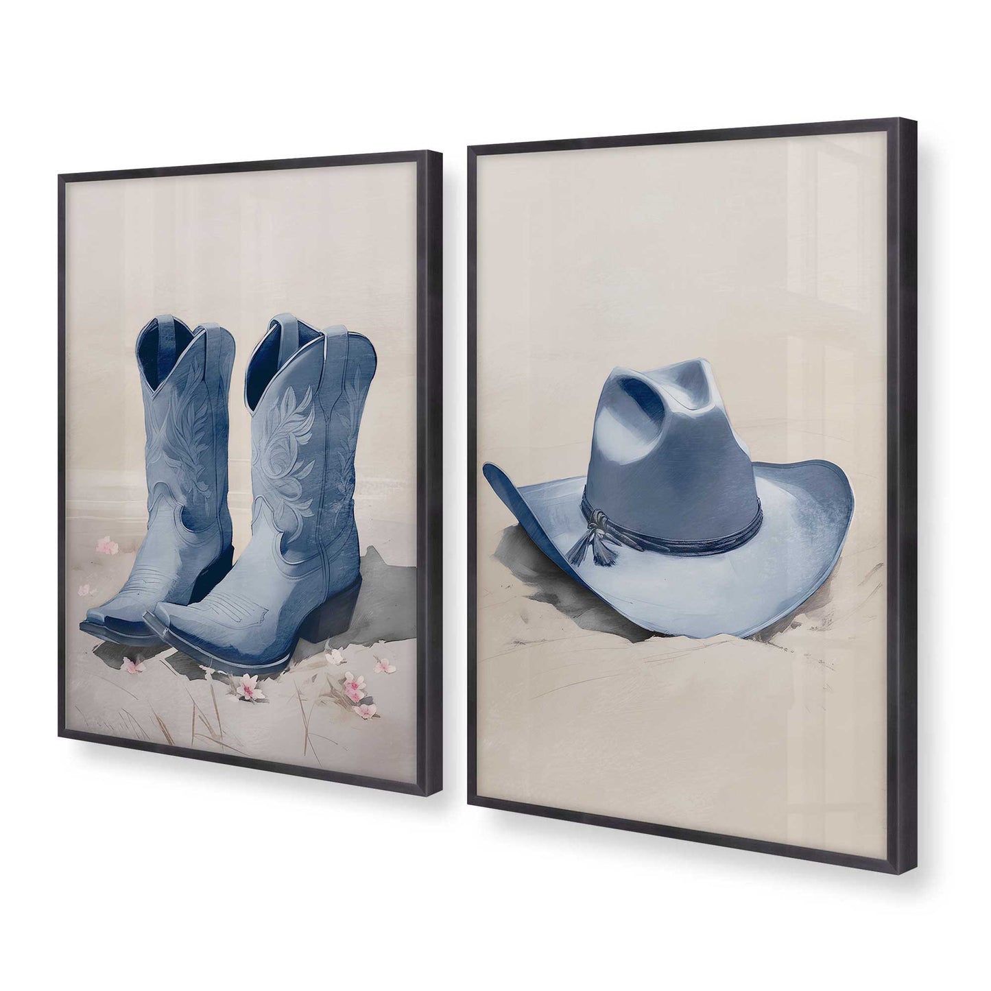 [Color:Weathered Zinc], Picture of art in a Weathered Zinc frame at an angle