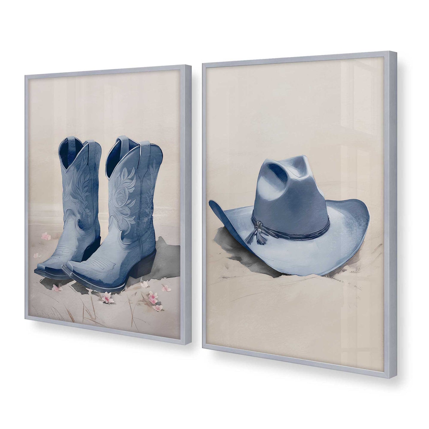 [Color:Polished Chrome], Picture of art in a Polished Chrome frame at an angle