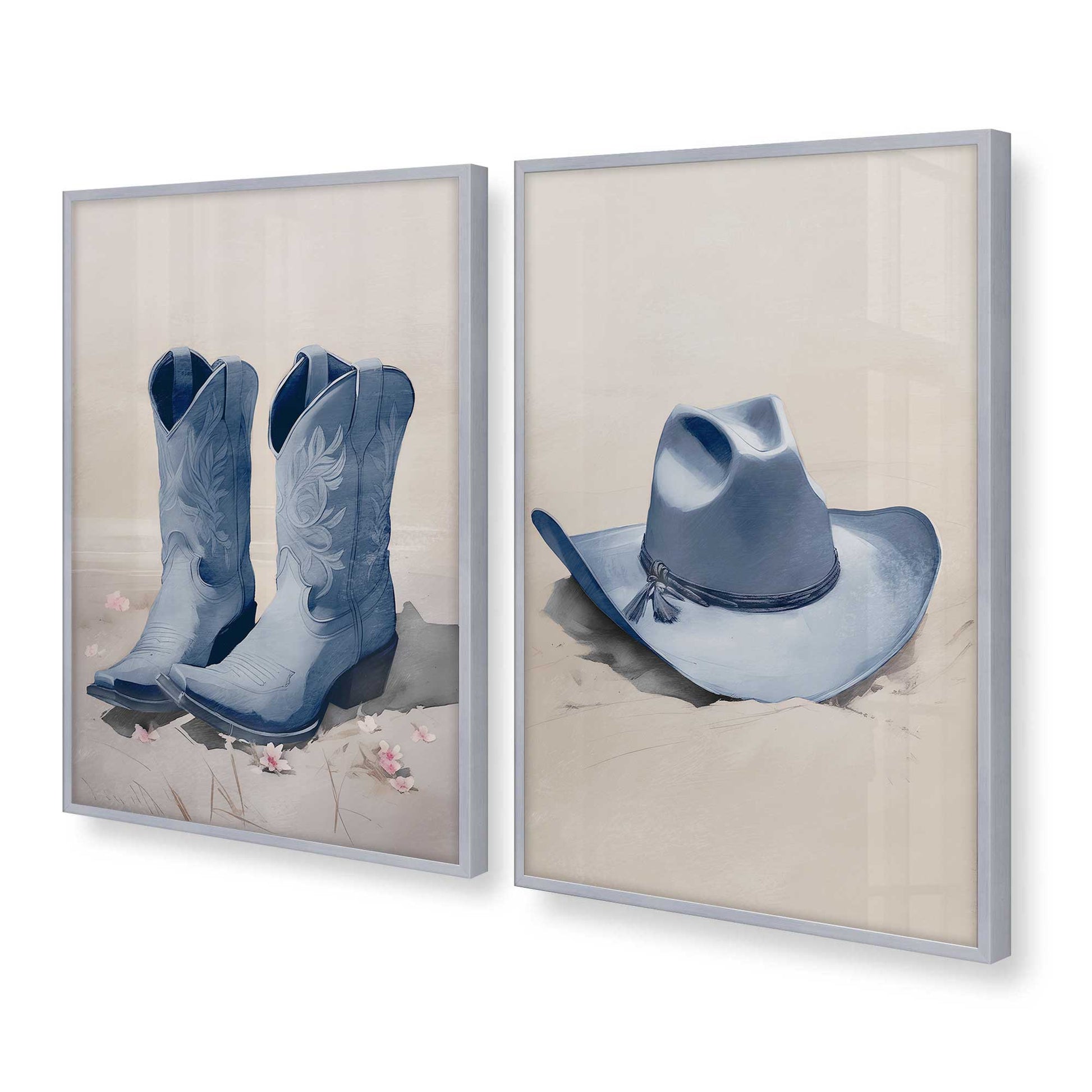 [Color:Polished Chrome], Picture of art in a Polished Chrome frame at an angle