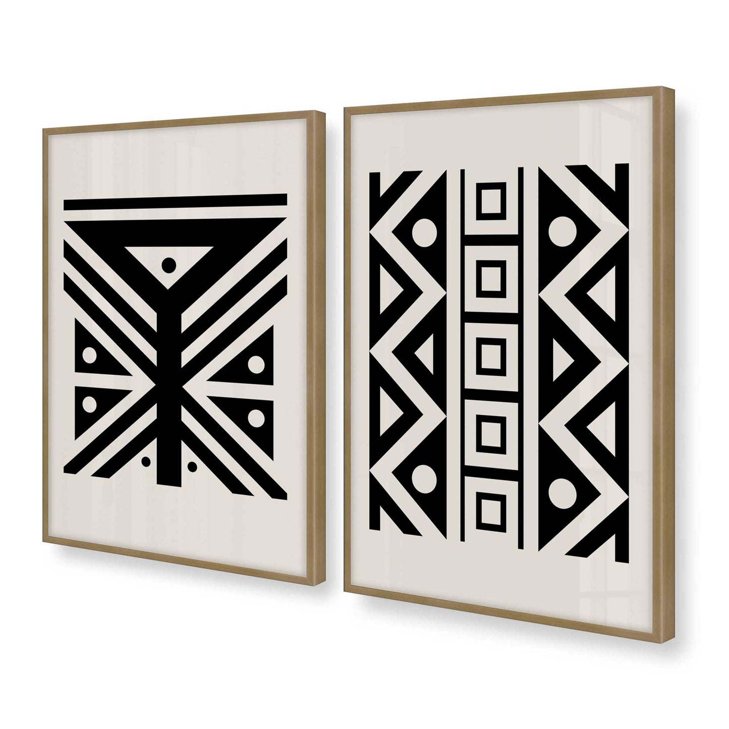 [Color:Brushed Gold], Picture of art in a Brushed Gold frame at an angle