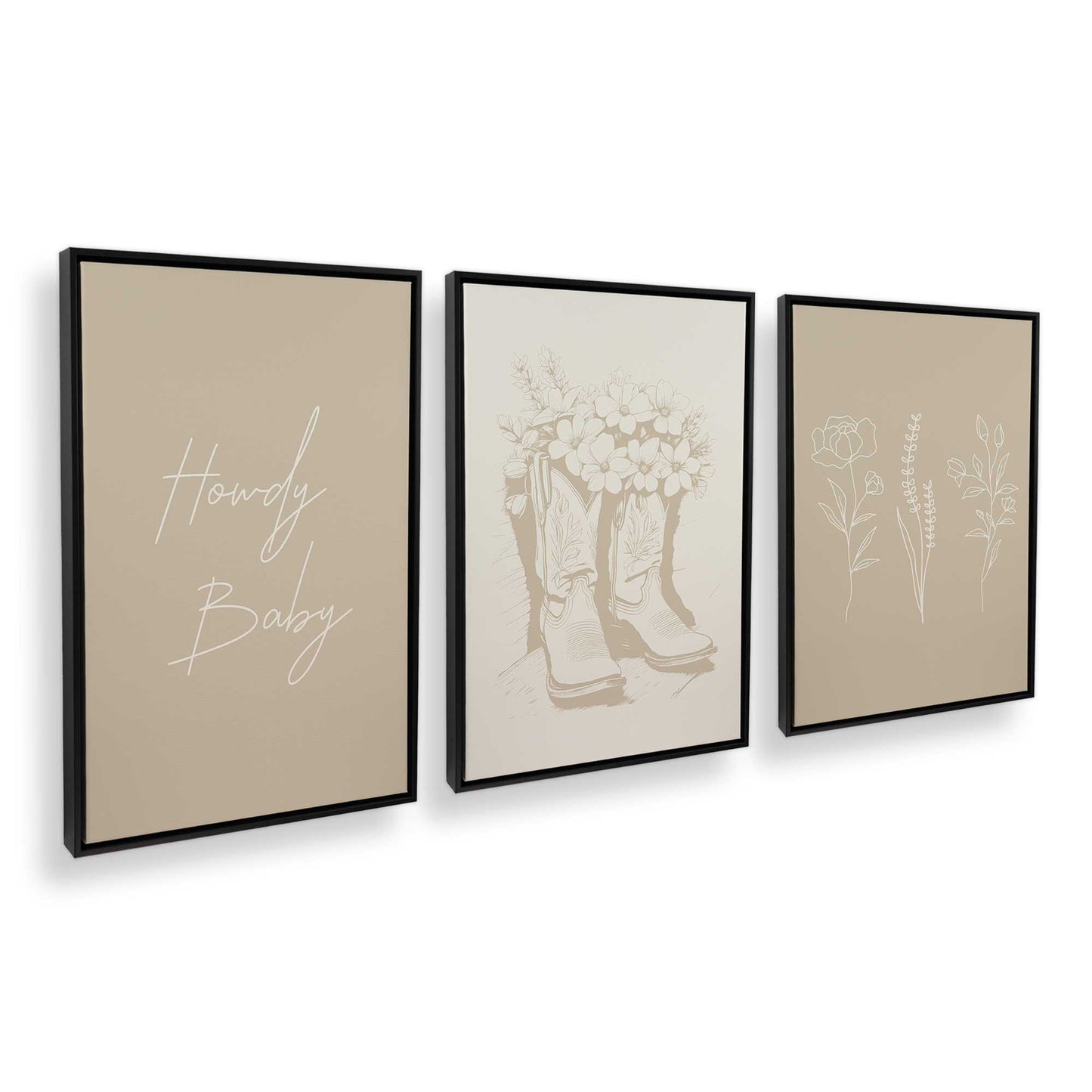 [Color:Satin Black], Picture of art in a Satin Black frame at an angle