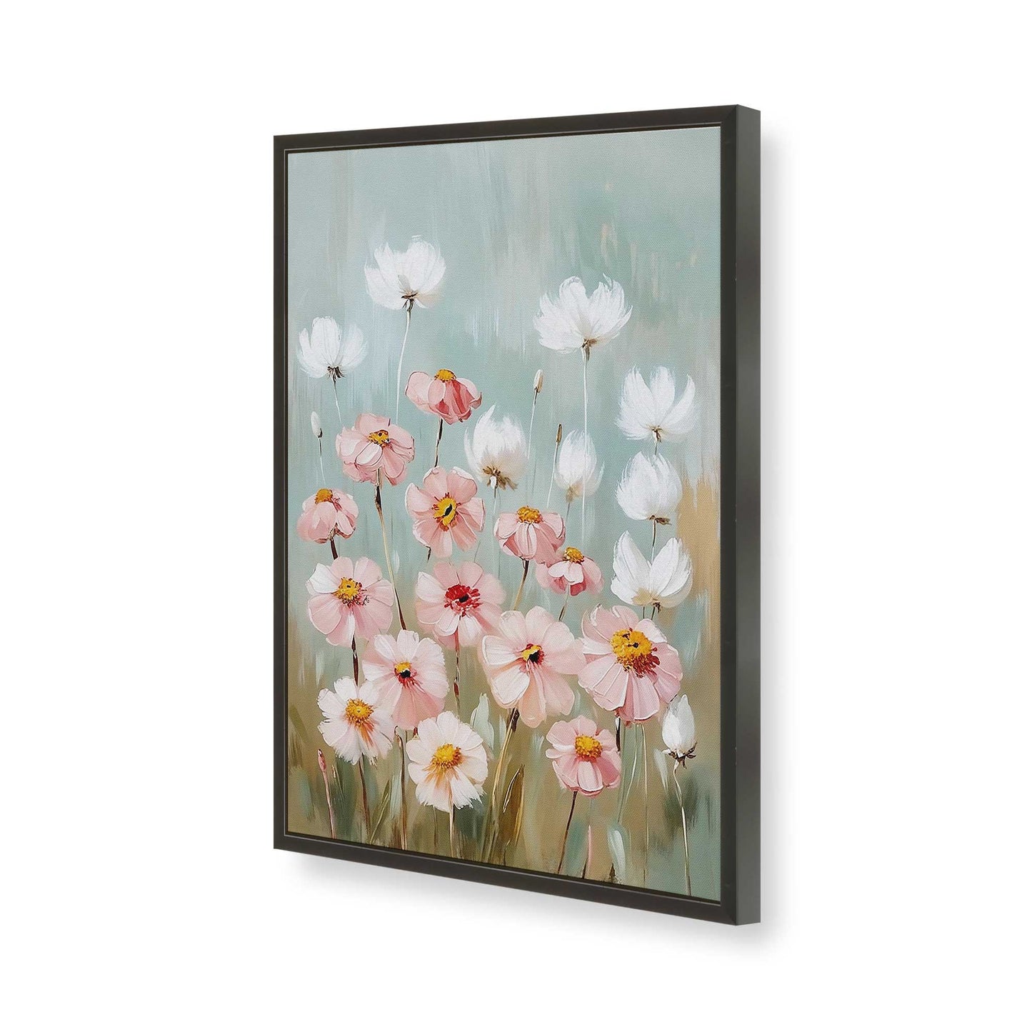 [Color:Satin Black], Picture of art in a Satin Black frame of the corner