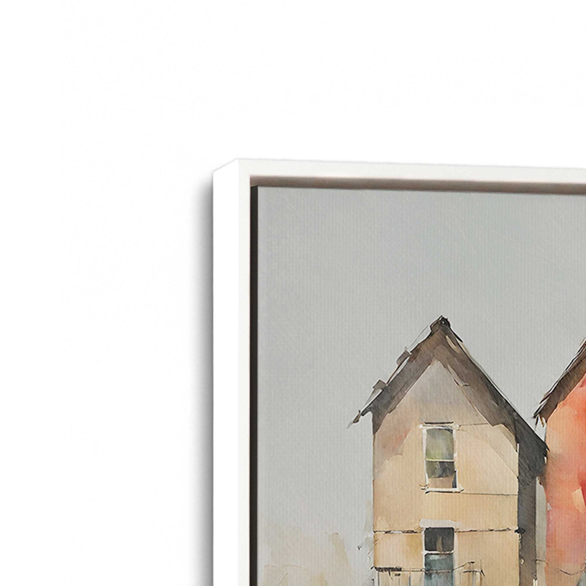 [Color:Opaque White], Picture of art in a White frame at an angle