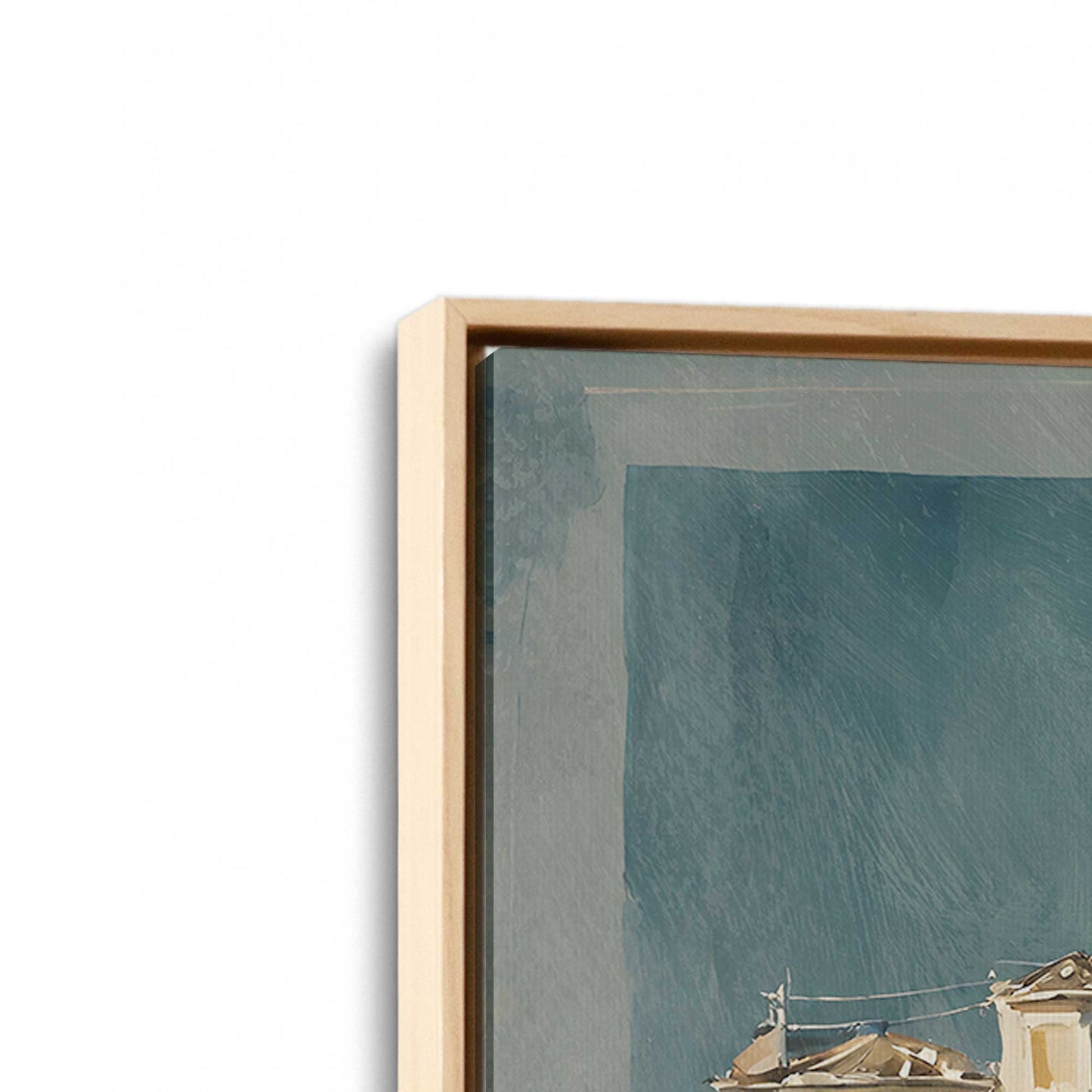 [Color:American Maple], Picture of art in a American Maple frame at an angle