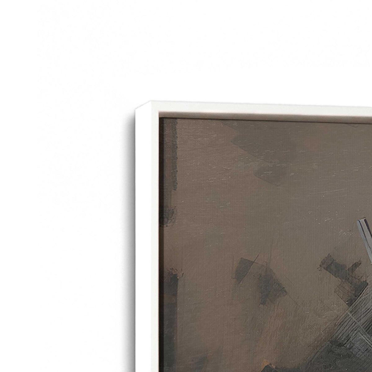 [Color:Opaque White], Picture of art in a White frame at an angle