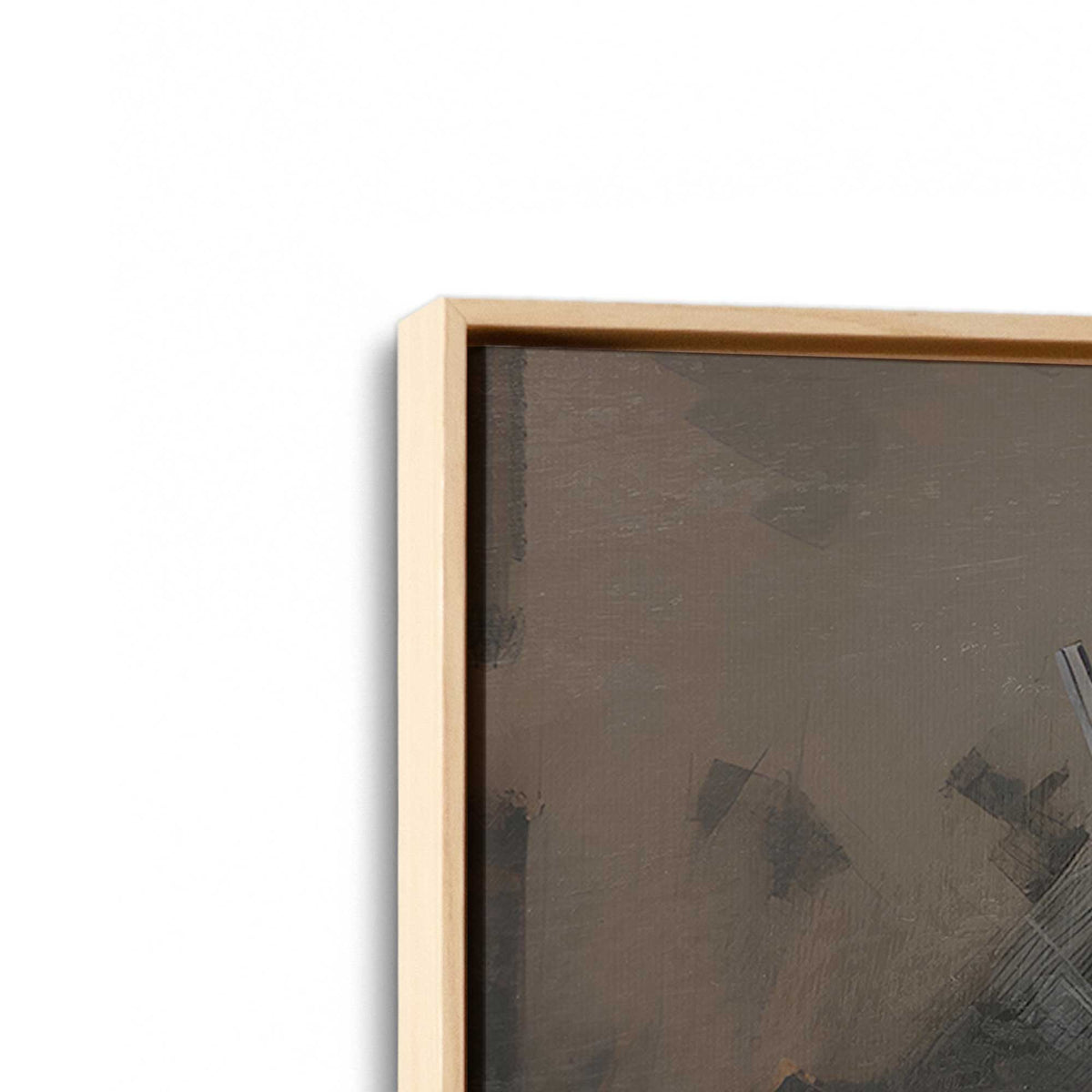 [Color:American Maple], Picture of art in a American Maple frame at an angle