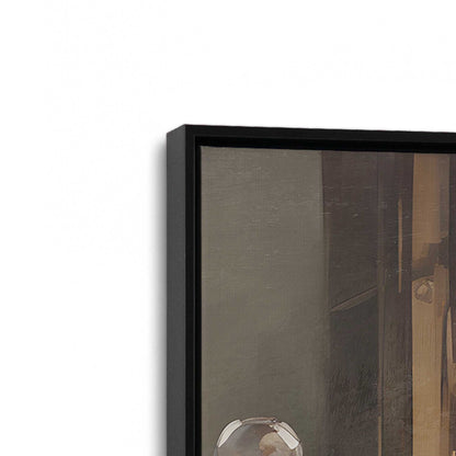 [Color:Satin Black], Picture of art in a Satin Black frame at an angle