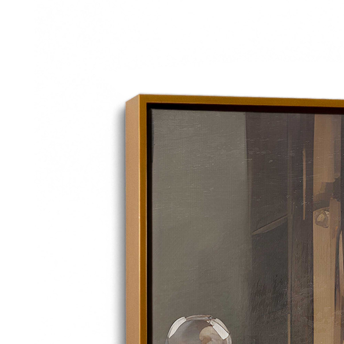 [Color:Polished Gold], Picture of art in a Polished Gold frame at an angle