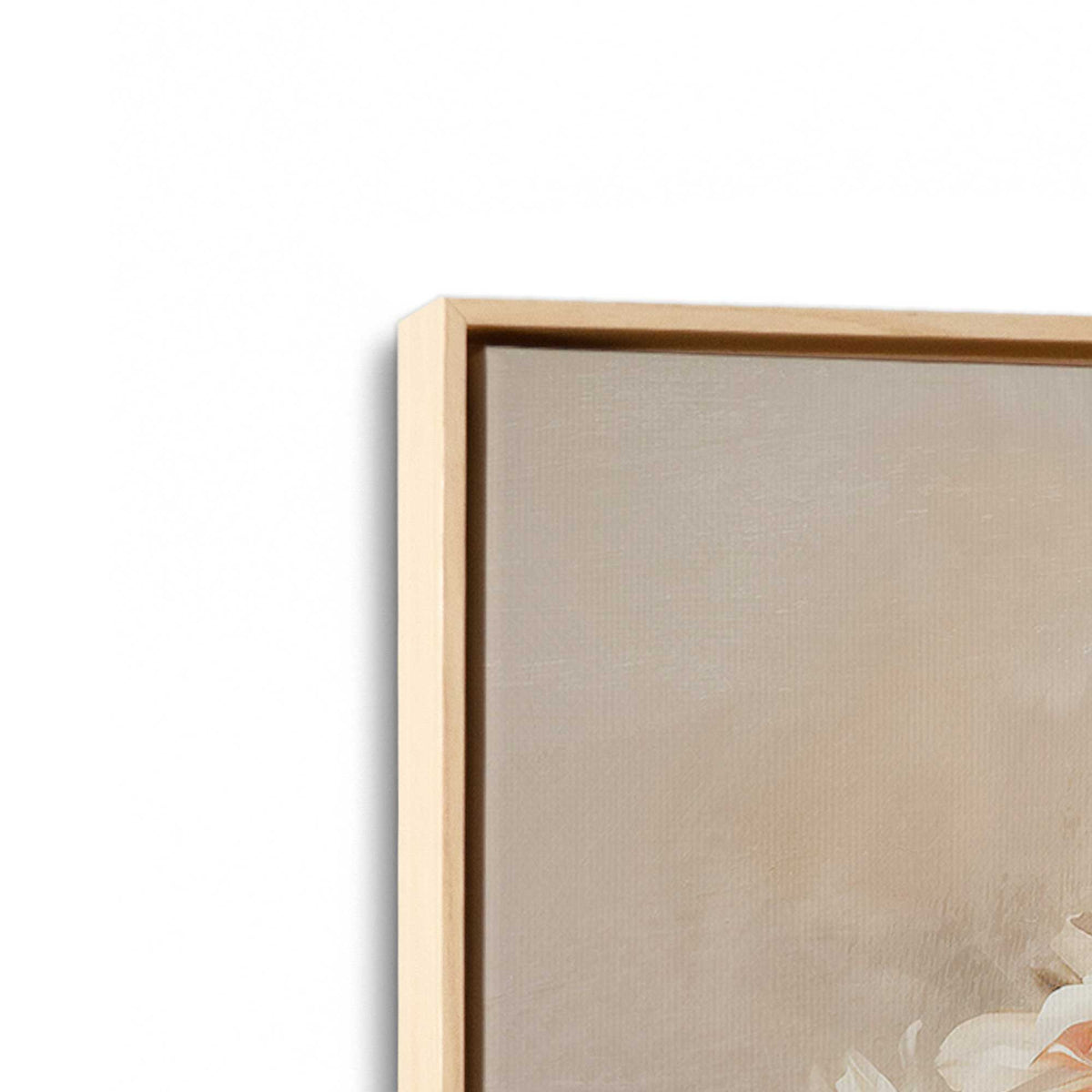 [Color:American Maple], Picture of art in a American Maple frame at an angle