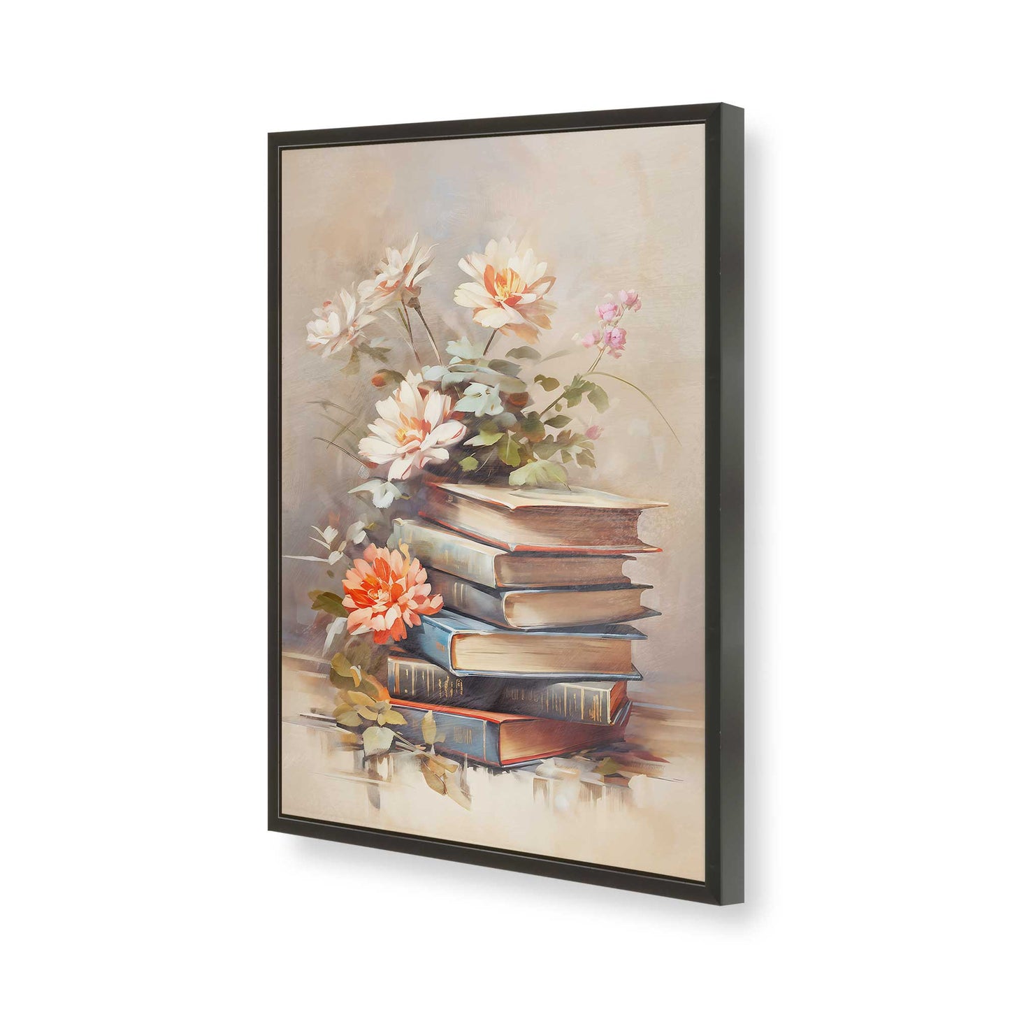 [Color:Satin Black], Picture of art in a Satin Black frame of the corner