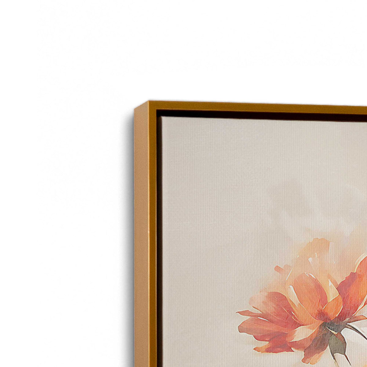 [Color:Polished Gold], Picture of art in a Polished Gold frame at an angle