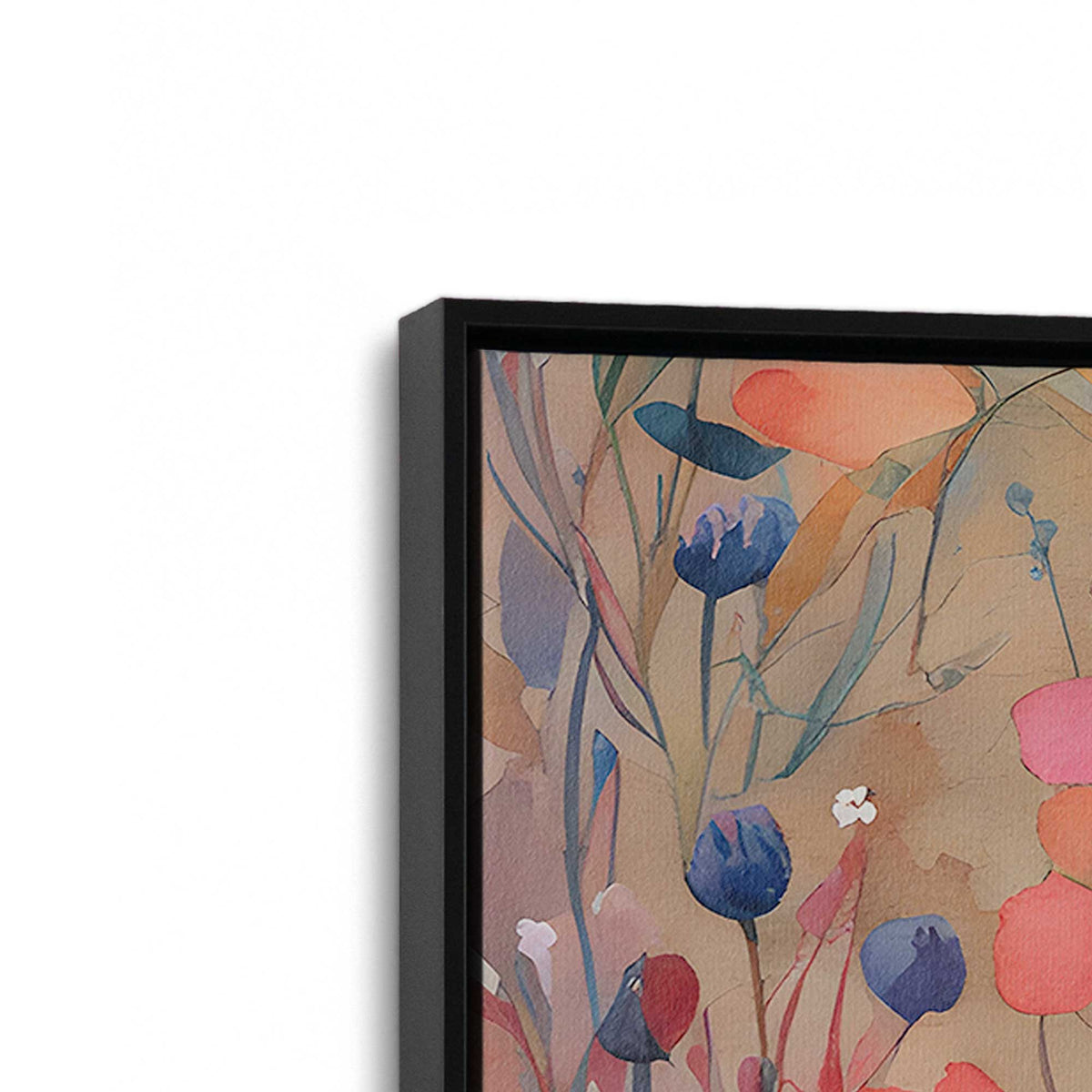 [Color:Satin Black], Picture of art in a Satin Black frame at an angle