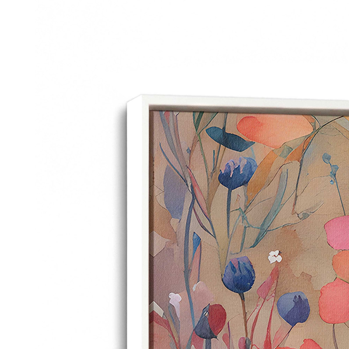 [Color:Opaque White], Picture of art in a White frame at an angle