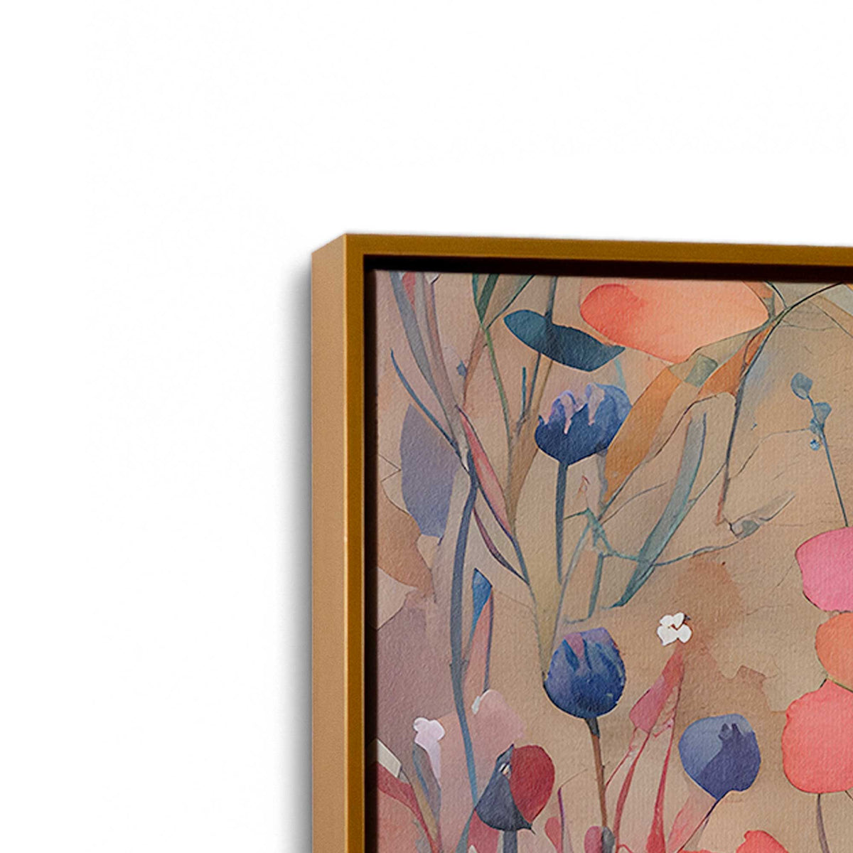[Color:Polished Gold], Picture of art in a Polished Gold frame at an angle